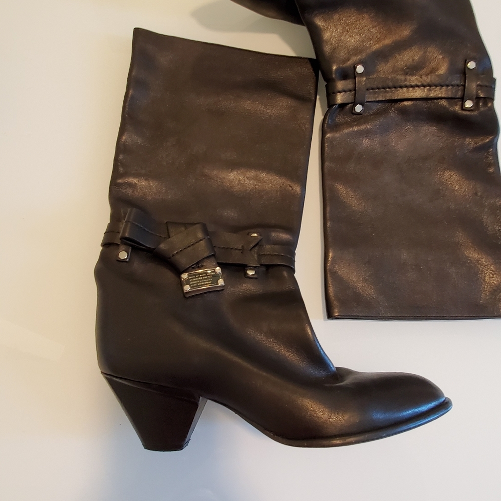 Marc Jacobs Black Leather Slouch Boots 8M